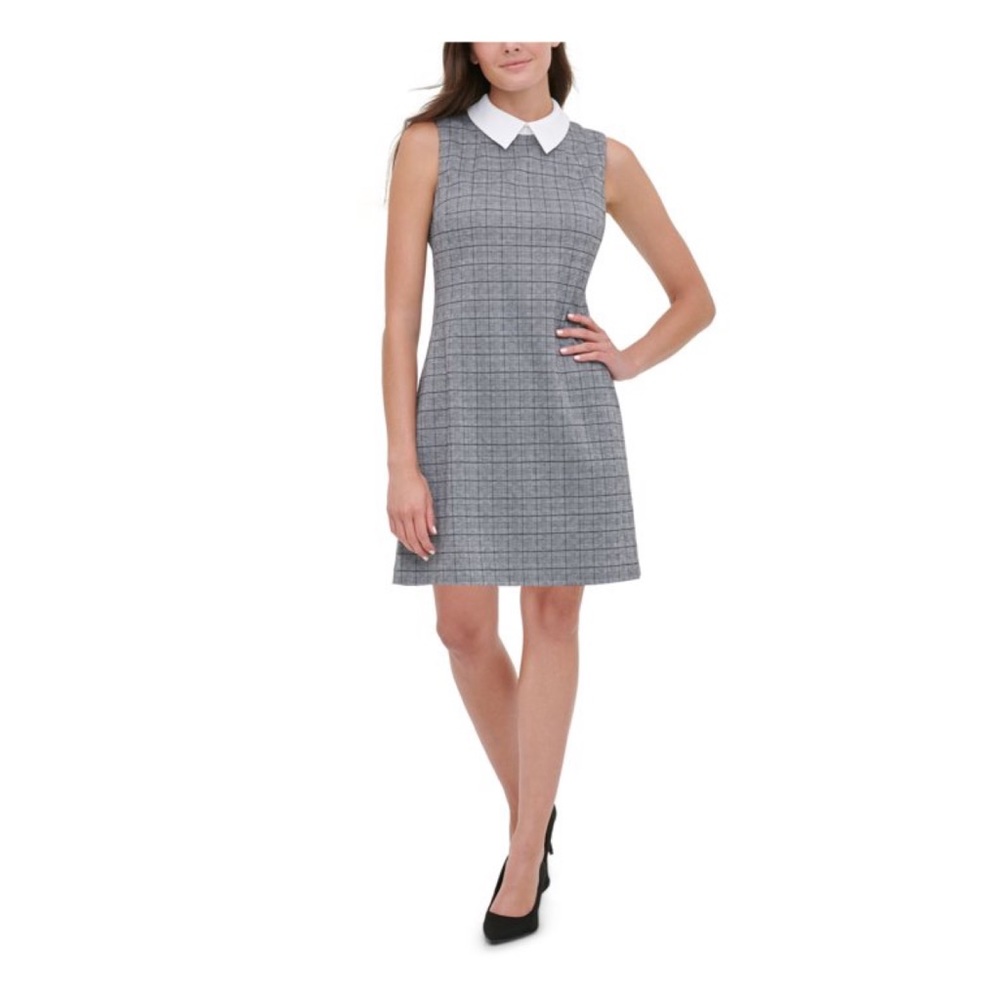 Tommy Hilfiger Gray Plaid Mini Dress